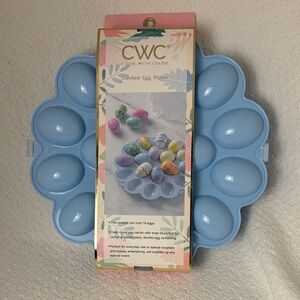 CWC Blue Deviled Egg Platter